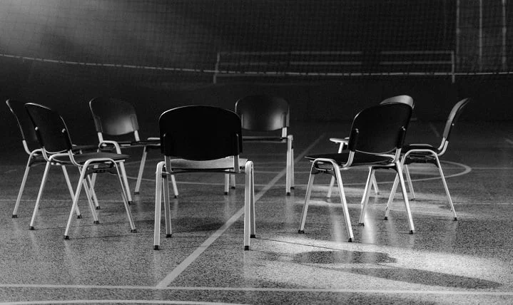 Group therapy chairs at a drug and alcohol rehab in Bolton