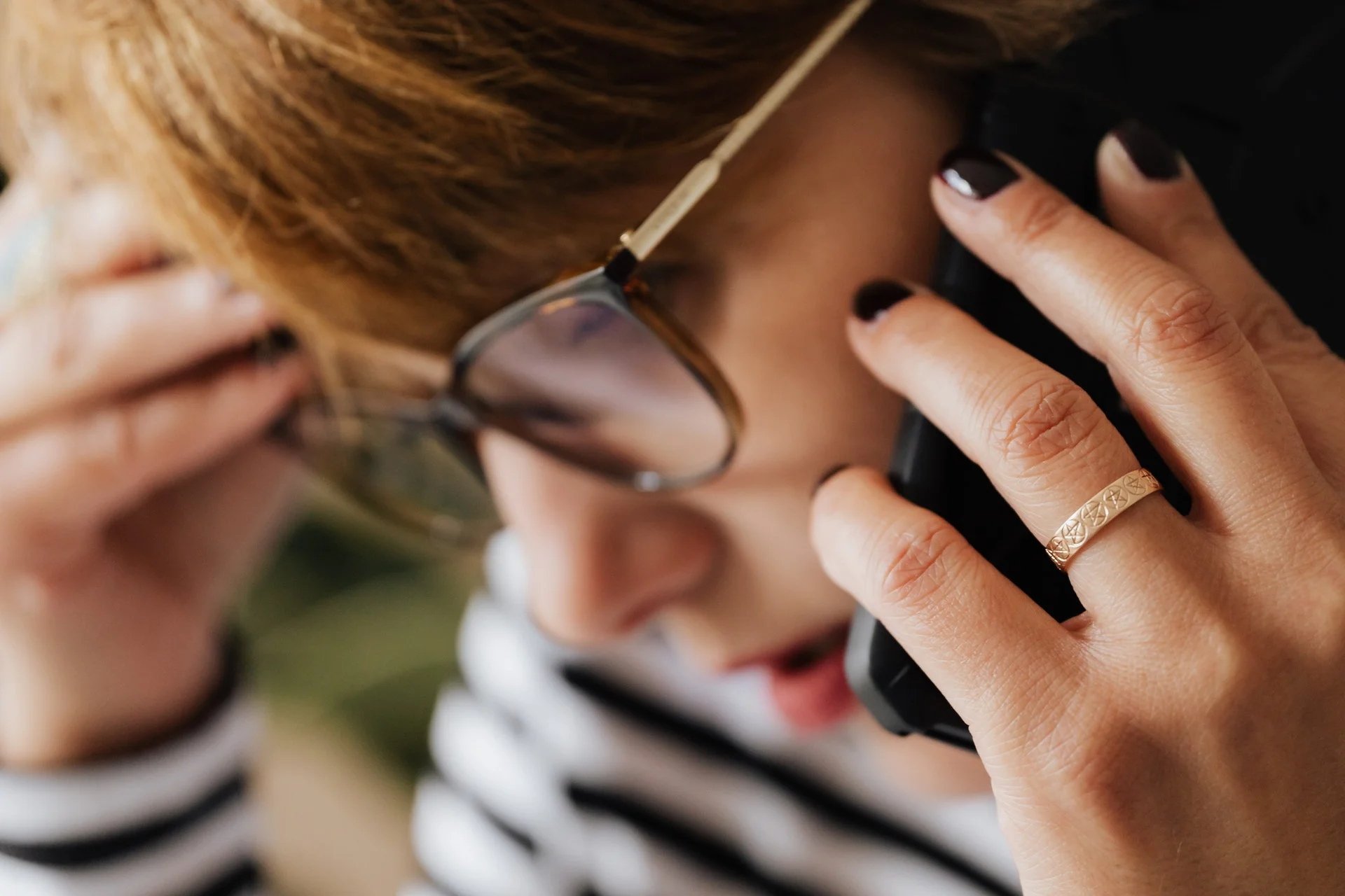 Woman on the phone looking stressed