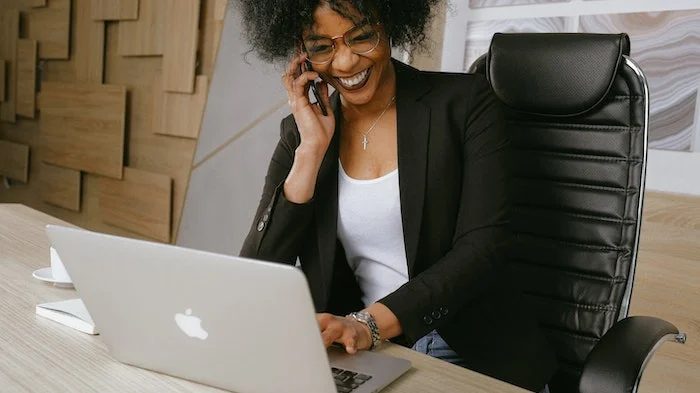 Woman speaking on the phone